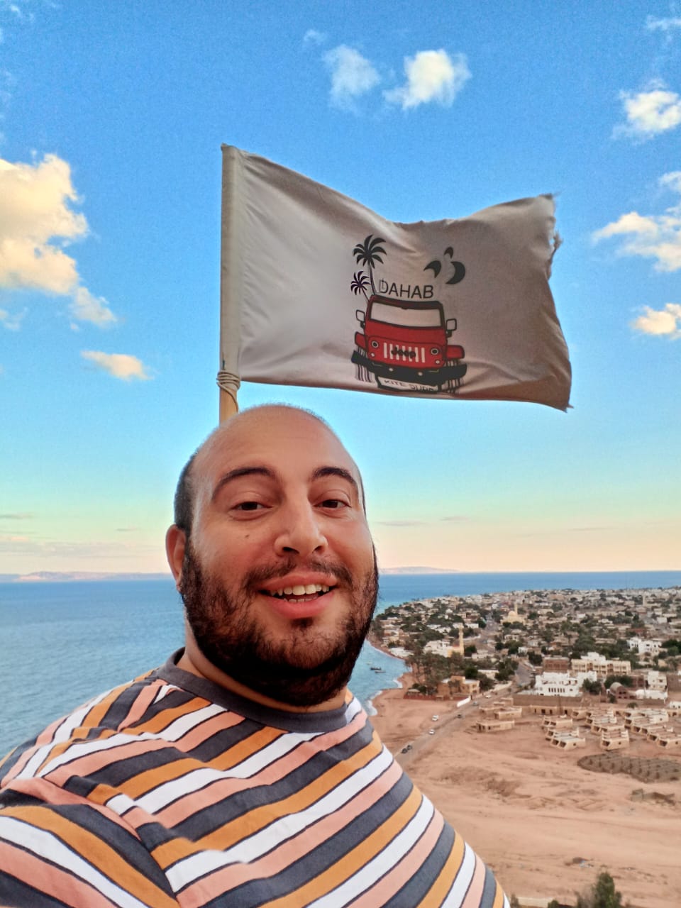 Islam Mahmoud overlooking Dahab, Egypt
